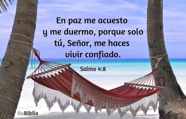 En paz me acuesto y me duermo, porque solo tú, Señor, me haces vivir confiado. (Salmo 4:8)