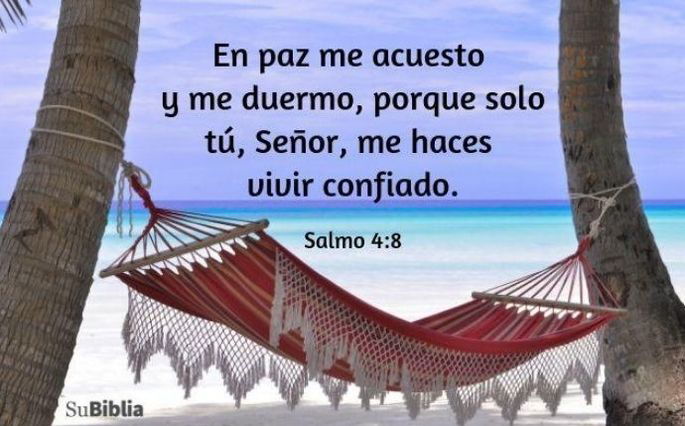 En paz me acuesto y me duermo, porque solo tú, Señor, me haces vivir confiado. (Salmo 4:8)