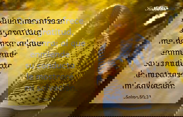 Quien me ofrece su gratitud, me honra; al que enmiende su conducta le mostraré mi salvación. (Salmo 50:23)