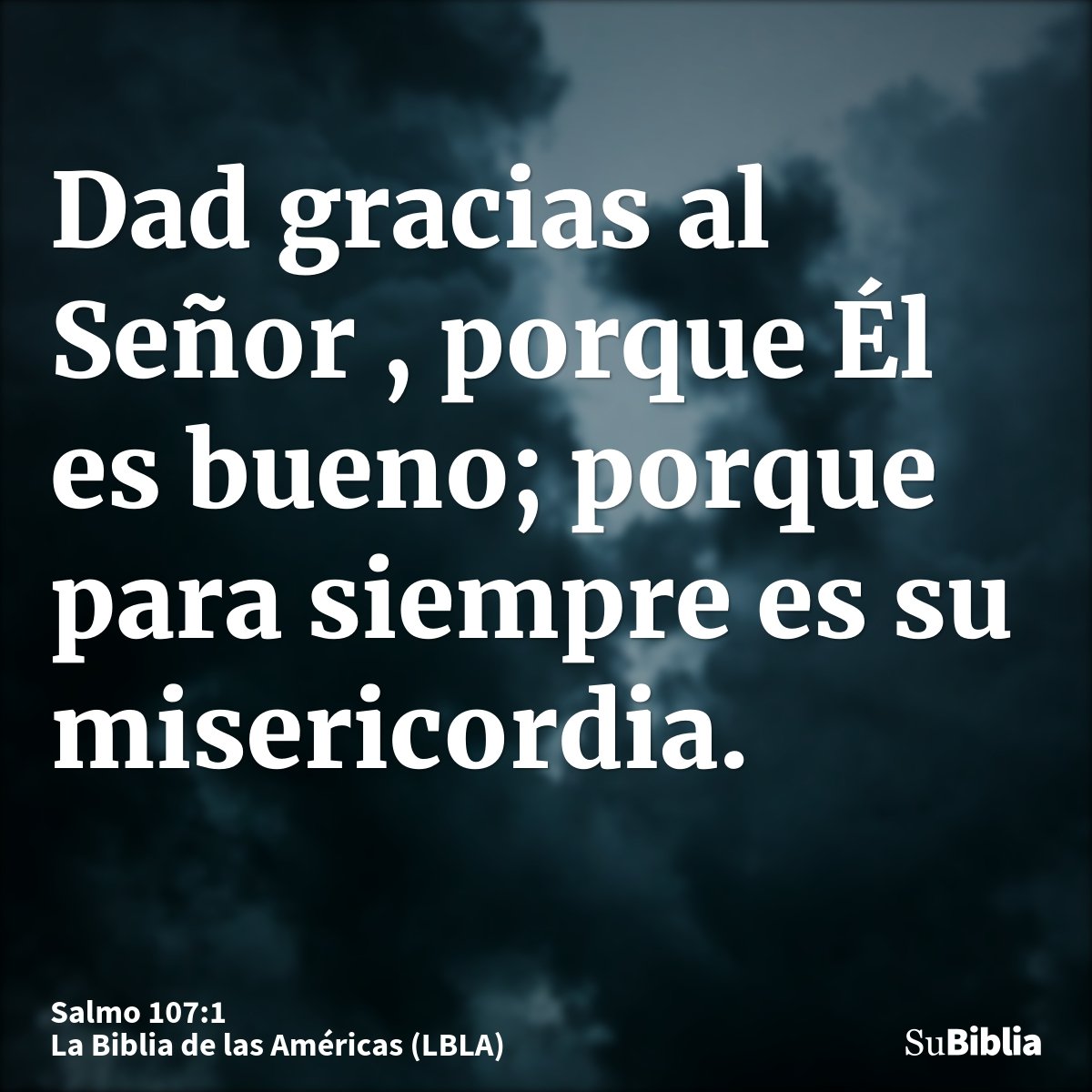 Dad gracias al Señor , porque Él es bueno; porque para siempre es su misericordia.