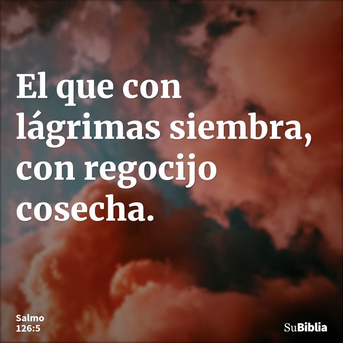 El que con lágrimas siembra, con regocijo cosecha. --- Salmo 126:5