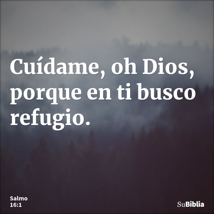 Cuídame, oh Dios, porque en ti busco refugio. --- Salmo 16:1