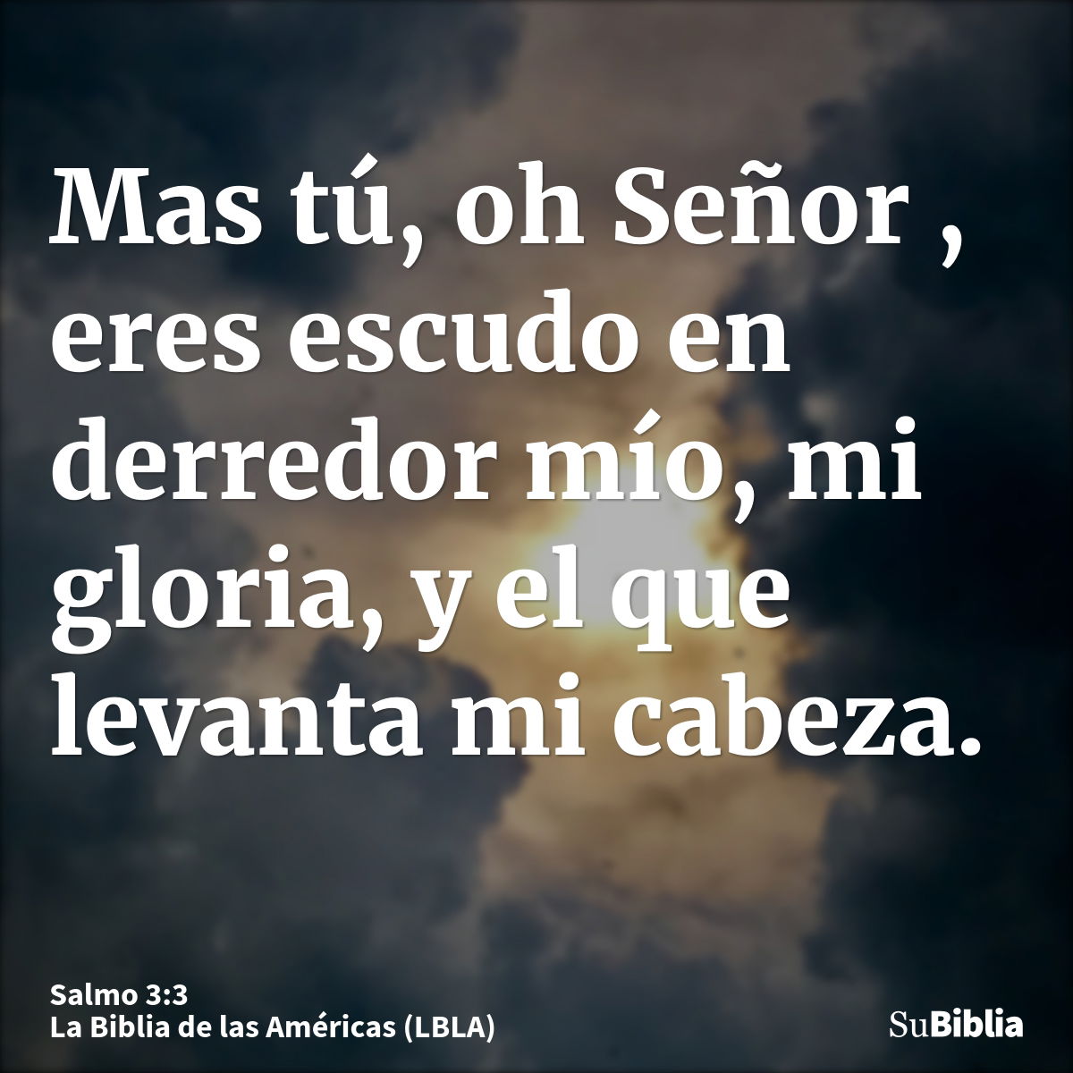 Mas tú, oh Señor , eres escudo en derredor mío, mi gloria, y el que levanta mi cabeza.