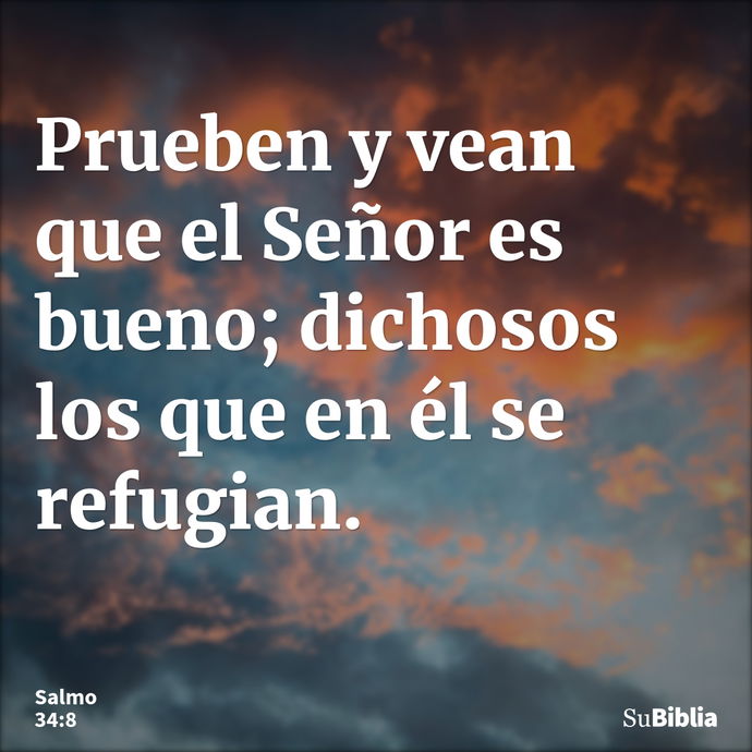 Prueben y vean que el Señor es bueno; dichosos los que en él se refugian. --- Salmo 34:8