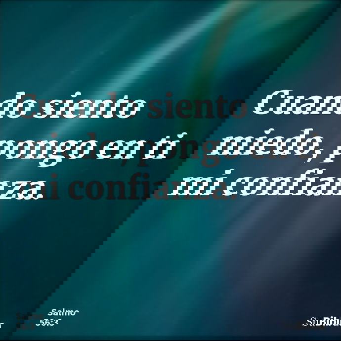 Cuando siento miedo, pongo en ti mi confianza. --- Salmo 56:3