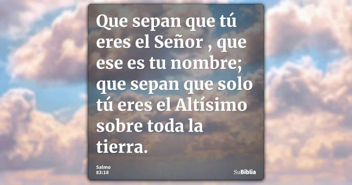 Salmo 8318 Biblia