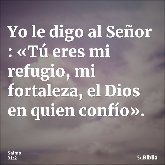 Yo le digo al Señor : «Tú eres mi refugio, mi fortaleza, el Dios en quien confío». --- Salmo 91:2