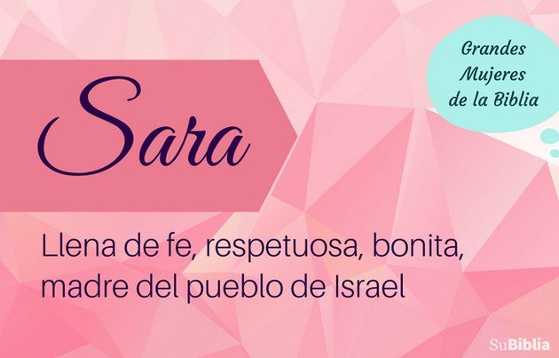 Sara: llena de fe, respetuosa, bonita, madre del pueblo de Israel