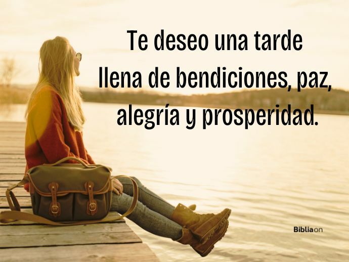 Te deseo una tarde llena de bendiciones, paz, alegría y prosperidad.