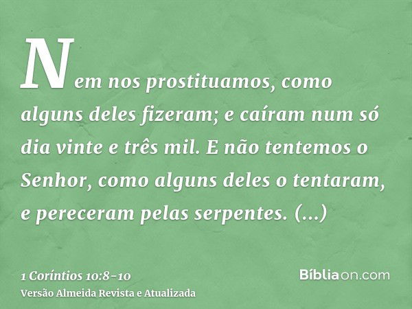 1 Coríntios 10:8-10 - Bíblia