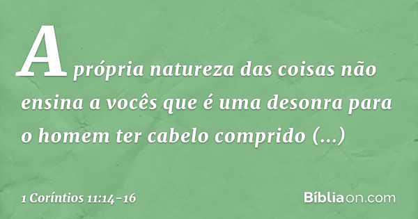 1 coríntios capítulo 11 versículo 14 e 15