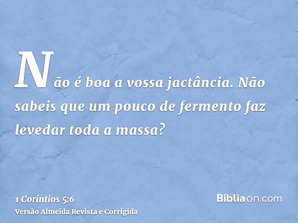 1 Coríntios 5:6 - Bíblia