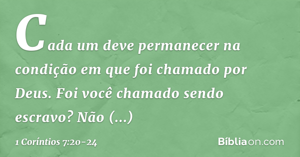 1 coríntios 7 20 24 explicação