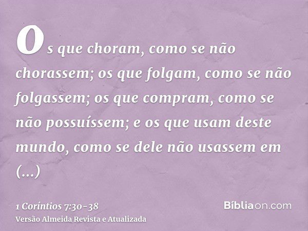 1 Coríntios 7:30 - Bíblia