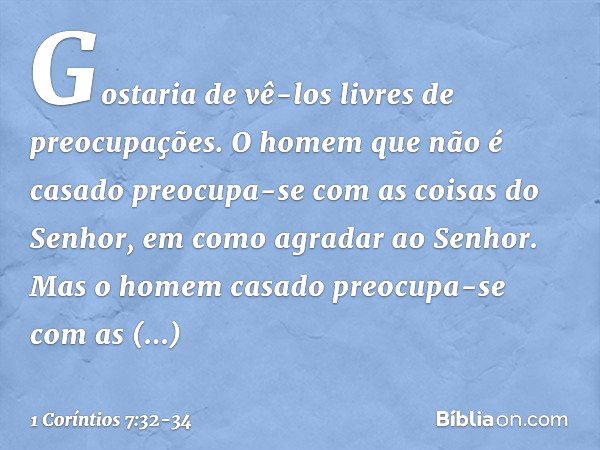 1 Coríntios 7:29-34 - Bíblia