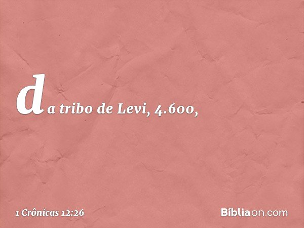 da tribo de Levi, 4.600, -- 1 Crônicas 12:26