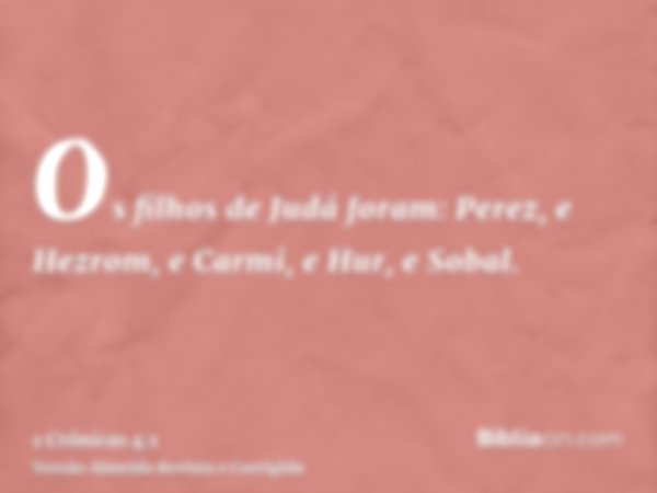 Os filhos de Judá foram: Perez, e Hezrom, e Carmi, e Hur, e Sobal.