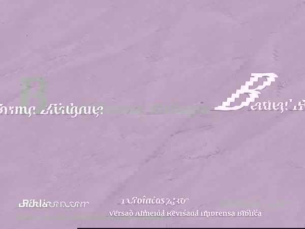 Betuel, Horma, Ziclague,