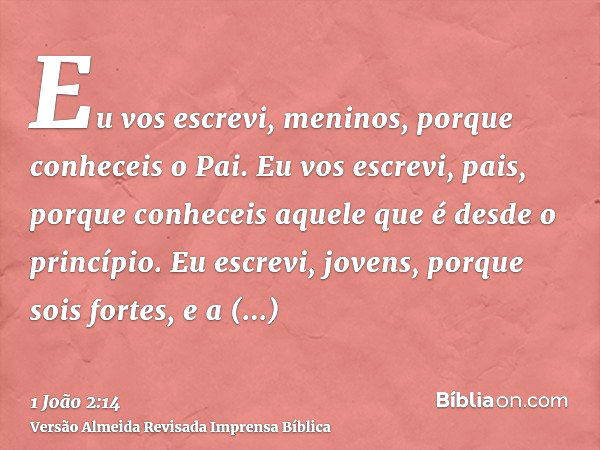 1 João 2:14 - Jovens: vocês são fortes, permaneçam na Palavra e vençam ...