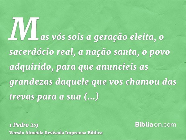1 Pedro 2:9 (Geração eleita) - Bíblia