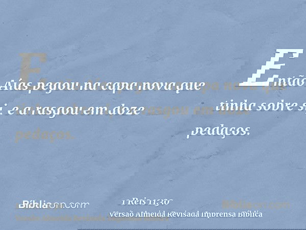 Então Aías pegou na capa nova que tinha sobre si, e a rasgou em doze pedaços.