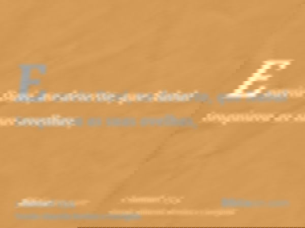 E ouviu Davi, no deserto, que Nabal tosquiava as suas ovelhas,