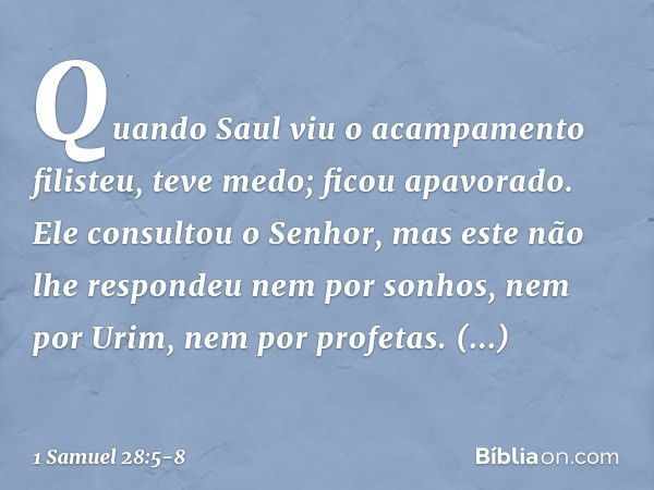 1 Samuel 28:5-8 - Bíblia