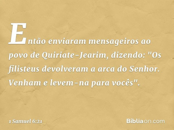 1 Samuel 6:21 - Bíblia