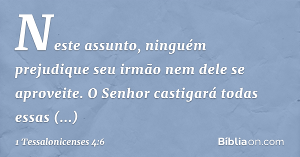 1 Tessalonicenses 4:6 - Bíblia