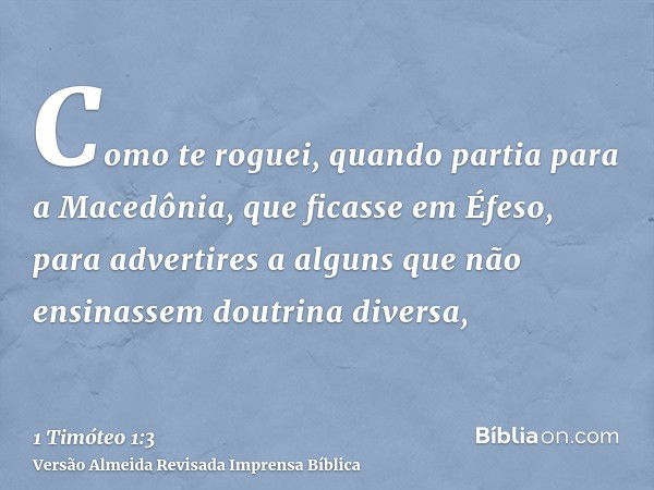 1 Timóteo 1:3 - Bíblia