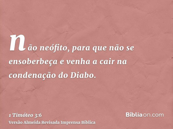 1 Timóteo 3:6 - Bíblia