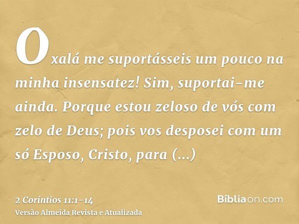 2 Coríntios 11:14 (Satanás se disfarça de anjo de luz) - Bíblia