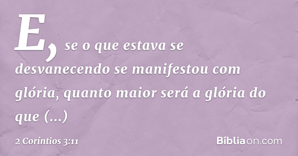 2 coríntios 3 11 explicação