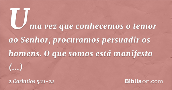 2 Coríntios 5:11-21 - Bíblia