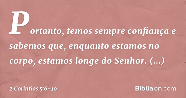 2 coríntios 5 6 explicação
