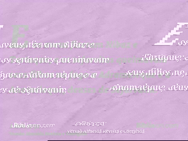 2 Reis 17:31 - Bíblia