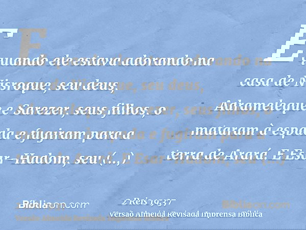 2 Reis 19:37 - Bíblia