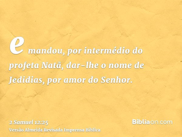 2 Samuel 12:25 - Bíblia