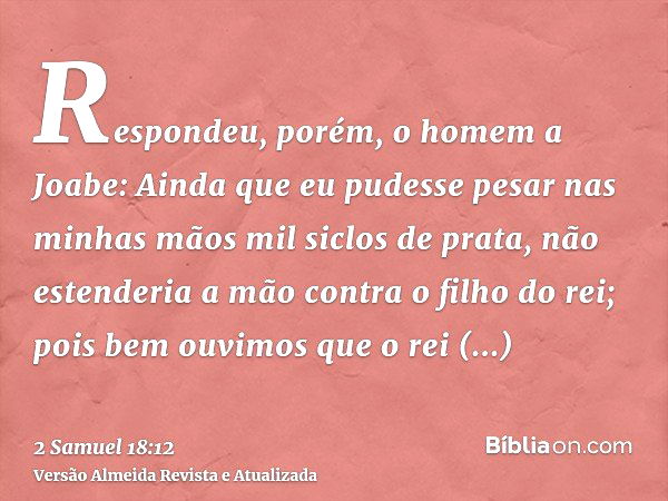 2 Samuel 18:12 - Bíblia