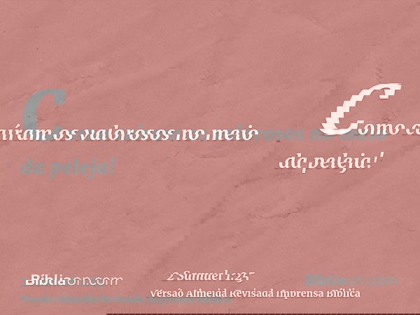 Como caíram os valorosos no meio da peleja!