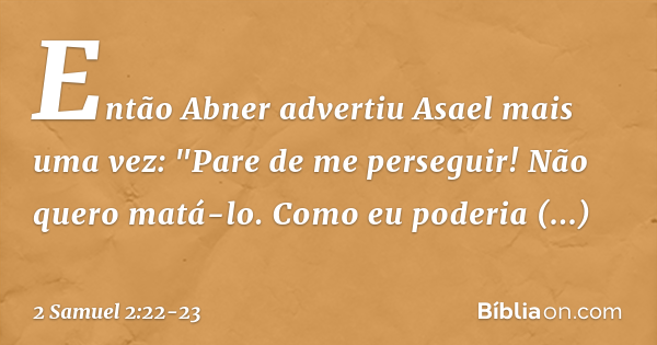 2 Samuel 2:22-23 - Bíblia