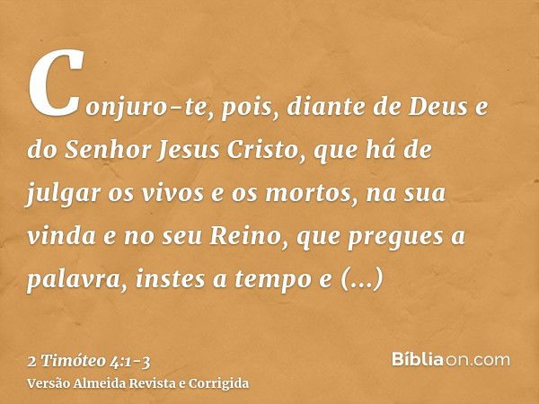 2 Timóteo 4:1-3 - Bíblia