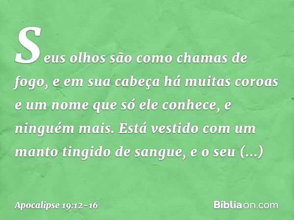 Apocalipse 19:11-16 (Tem fogo nos olhos) - Bíblia