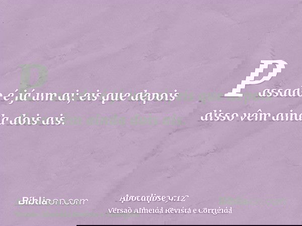 Passado é já um ai; eis que depois disso vêm ainda dois ais.