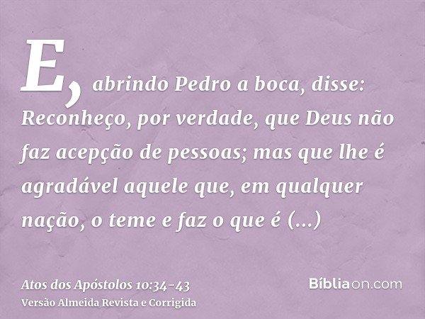Atos dos Apóstolos 10:34-35 - Bíblia