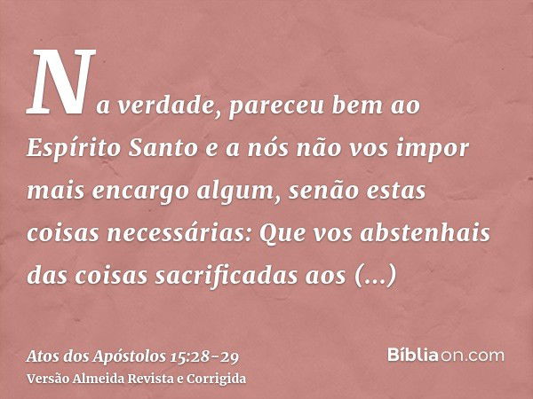 Atos dos Apóstolos 15:29 - Bíblia