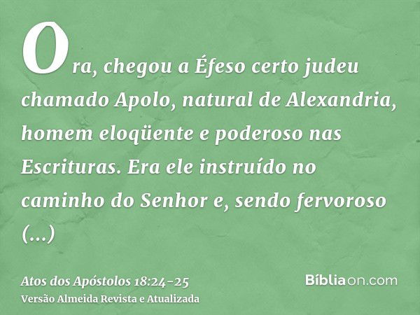 UM HOMEM ELOQUENTE  Quem foi Apolo na Bíblia 