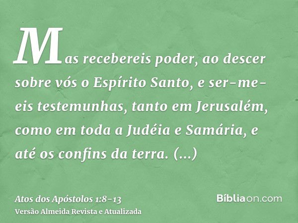 Atos Dos Apóstolos 1:8-13 - Bíblia