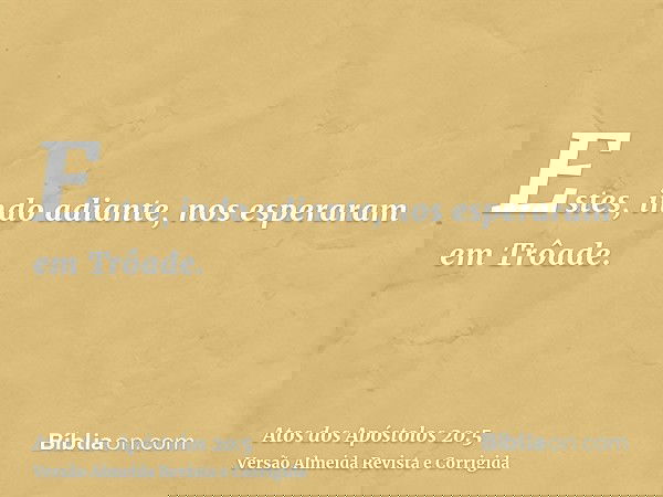 Estes, indo adiante, nos esperaram em Trôade.