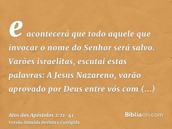 Atos dos Apóstolos 2:21-41 - Bíblia